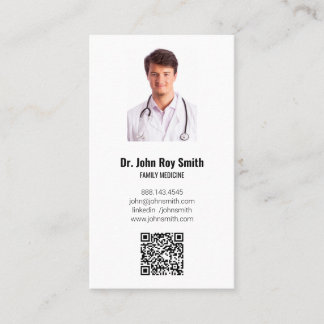 Medicinsk Doktor-foto QR-kod Modern minimalist Visitkort