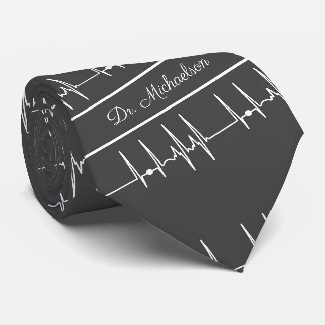 Medicinsk Doktor kardiolog Kardiogram ECG Namn Slips (Rullad)