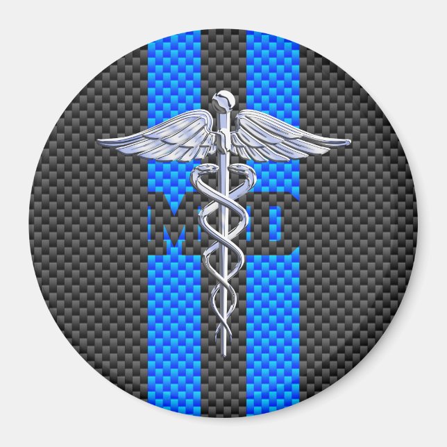 Medicinsk Doktor MD-inducereus på kolfiberdekan Magnet (Framsidan)