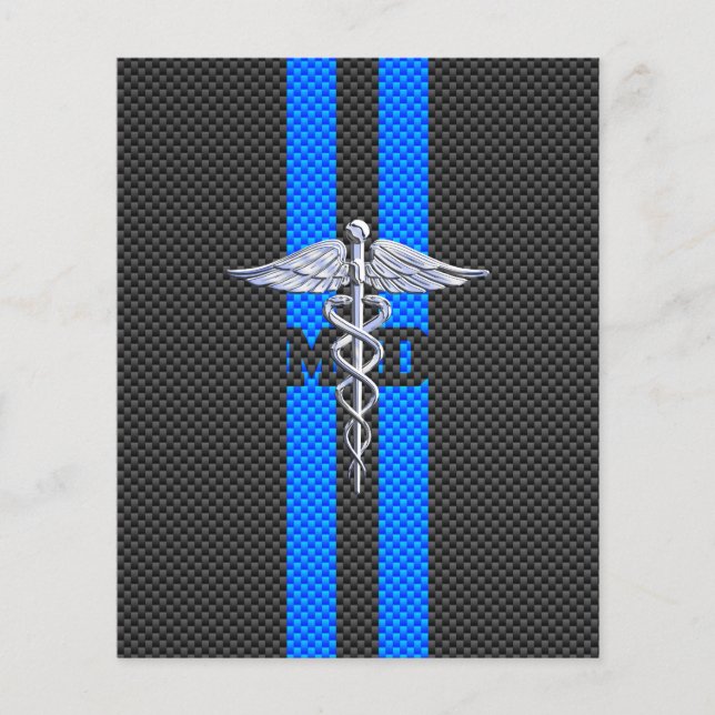 Medicinsk Doktor MD-inducering vid kolfiberutskrif Flygblad (Framsidan)