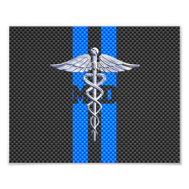 Medicinsk Doktor MD-inducering vid kolfiberutskrif Fototryck (Framsidan)