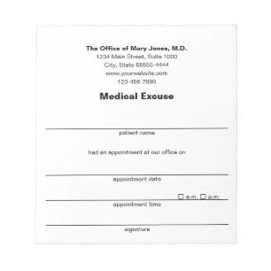 Medicinsk Doktor Note Black White-mall Anteckningsblock
