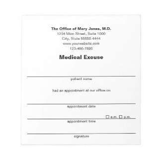 Medicinsk Doktor Note Black White-mall Anteckningsblock