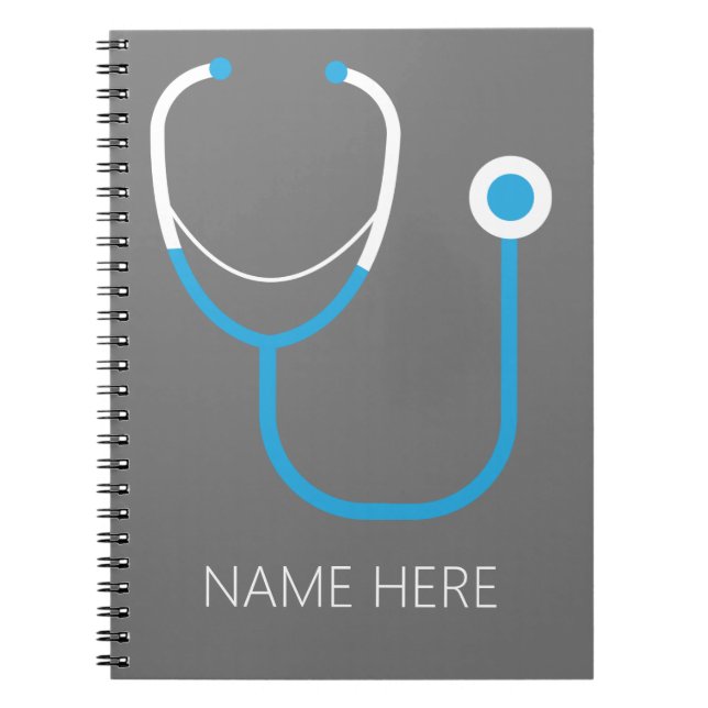 Medicinsk Doktor Nurse Stethoscope Namn Anteckningsbok (Framsidan)