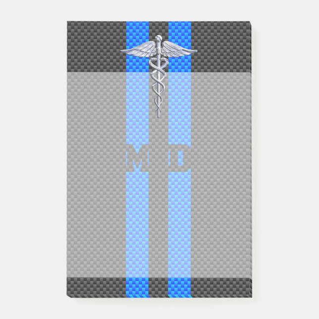 Medicinsk doktorMD-Caduceus på kolfiberstil Post-it Block (Framsida)