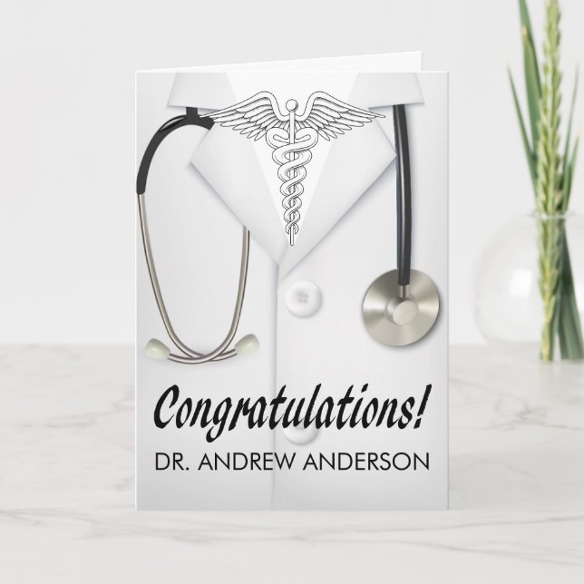 Medicinsk Doktors Grattis Kort (Framsida)