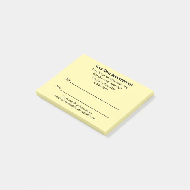 Medicinsk Doktors Nästa Tidsbokning Påminnelse Krä Post-it Block (Vinklad)