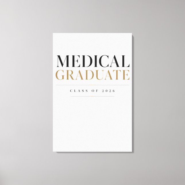 Medicinsk examen 2026 Anpassat namnpresent Canvastryck (Framsida)
