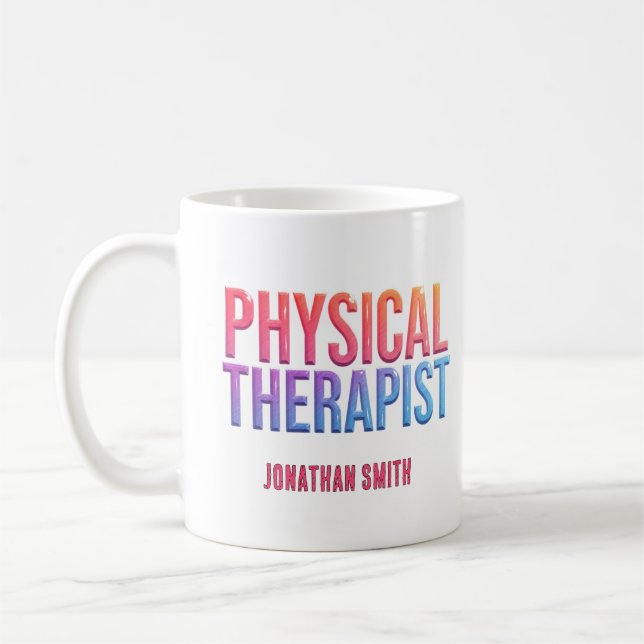 Medicinsk Färgrik Typografi Fysioterapi Present Kaffemugg (Vänster)