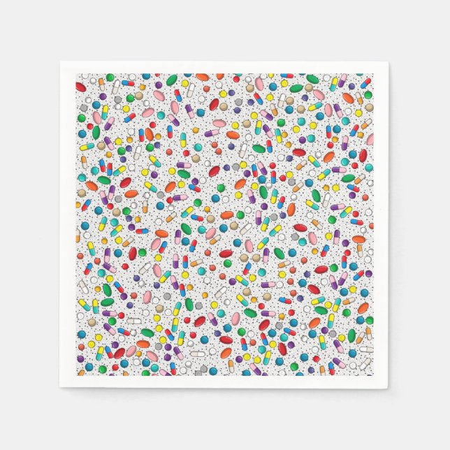 Medicinsk farmakologi Pill Kapsel Napkins Pappersservett (Framsidan)