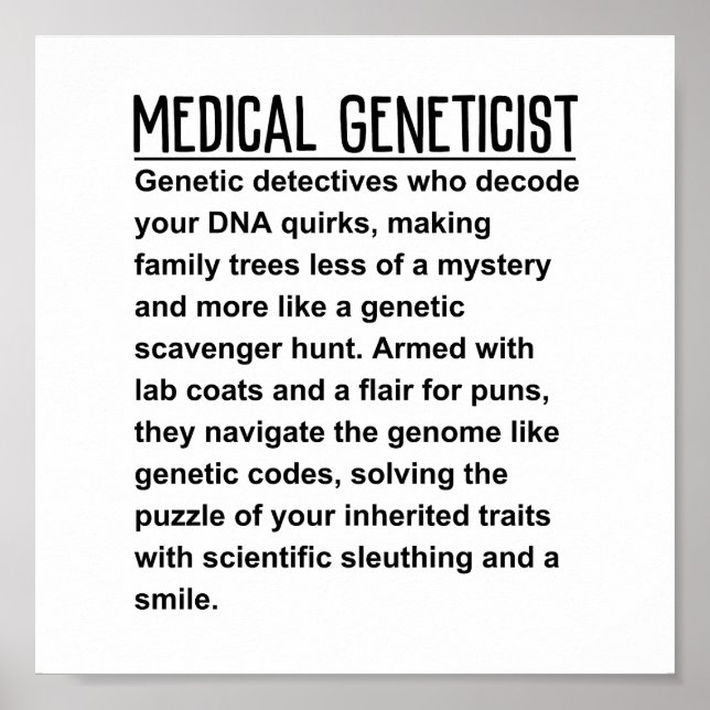 Medicinsk genetikist poster (Framsidan)