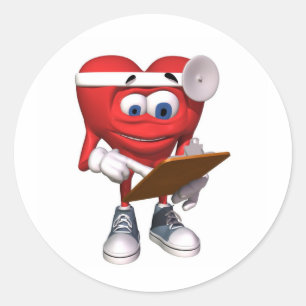 Medicinsk Heart Doktor Cute Runt Klistermärke