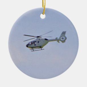 Medicinsk helikopter julgransprydnad keramik