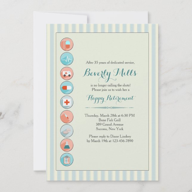 Medicinsk inbjudan för lagrarpensionparty (Framsida)