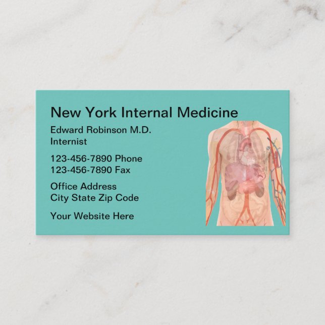Medicinsk internist tema visitkort (Framsida)