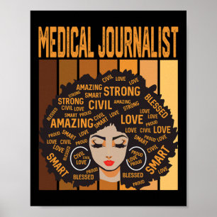 Medicinsk journalist kraftfull Svart historiemånad Poster