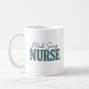 Medicinsk kirurg sjuksköterska Blommig Vintage gra Kaffemugg