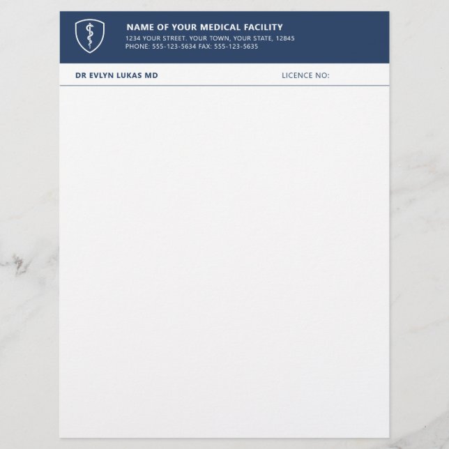 Medicinsk klinik Navy Minimalist Brevhuvud (Framsida)