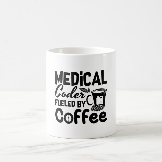 Medicinsk kod som bärs upp av koderna för kaffepro kaffemugg (Center)