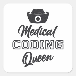 Medicinsk kodare drottningkodning ICD Programmer G Fyrkantigt Klistermärke
