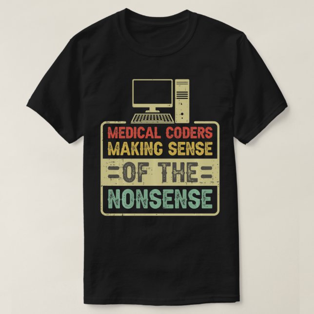 Medicinsk kodning för medicinsk fakturering och ko t shirt (Design framsida)