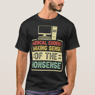 Medicinsk kodning för medicinsk fakturering och ko t shirt