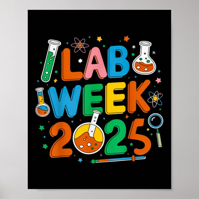 Medicinsk lab Scientist Retro Lab Vecka 2025 Phleb Poster (Framsidan)