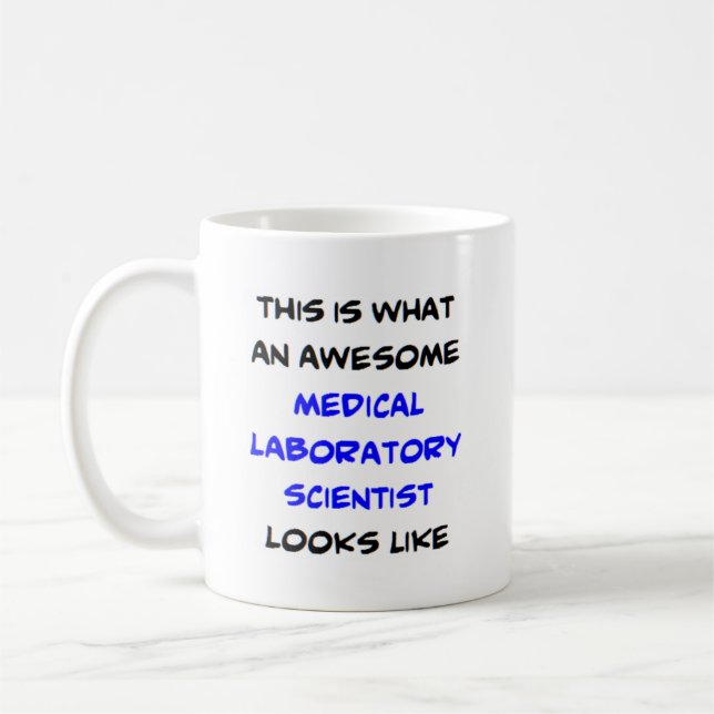Medicinsk laboratorieforskare i fantastisk kaffemugg (Vänster)