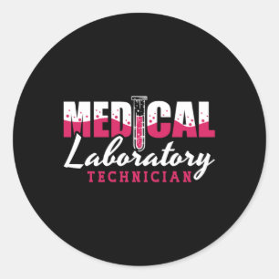 Medicinsk laboratorietekniker Chemist Lab Tech Runt Klistermärke
