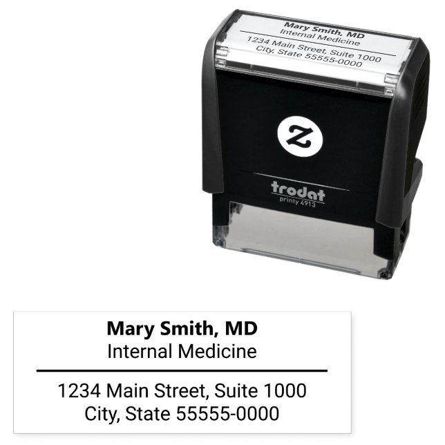 Medicinsk läkares namn Specialitet/Titel Returadre Självfärgande Stämpel (In Situ)
