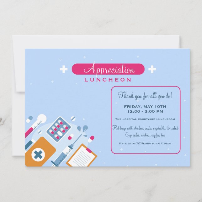 Medicinsk luncheon inbjudningar (Framsida)