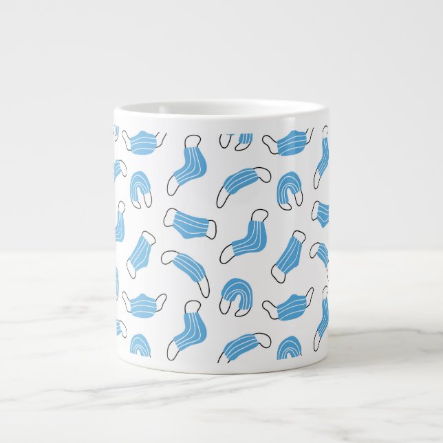 Medicinsk mask mönster jumbo mugg (Framsidan)