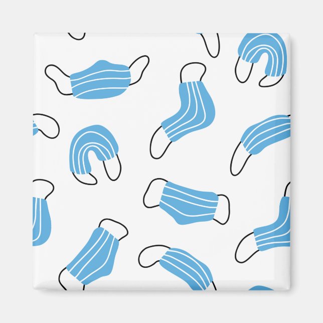 Medicinsk mask mönster magnet (Framsidan)