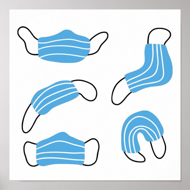 Medicinsk mask mönster poster (Framsidan)