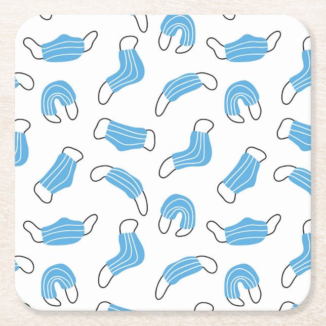 Medicinsk mask mönster underlägg papper kvadrat (Framsidan)