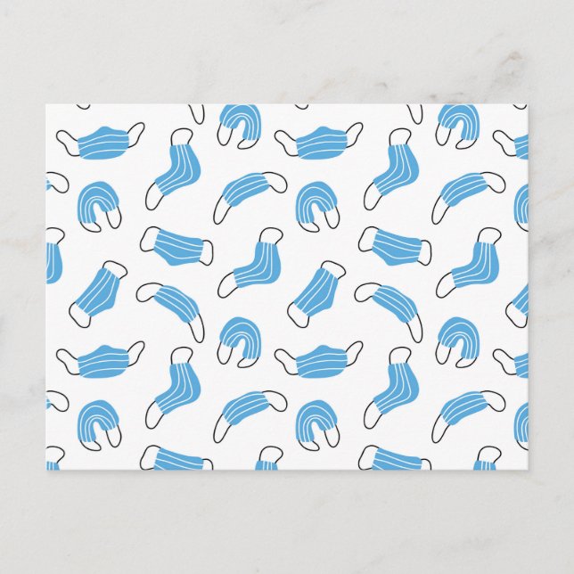 Medicinsk mask mönster vykort (Framsida)