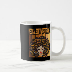 Medicinsk mjukvarutränare Kraftfull svart historie Kaffemugg