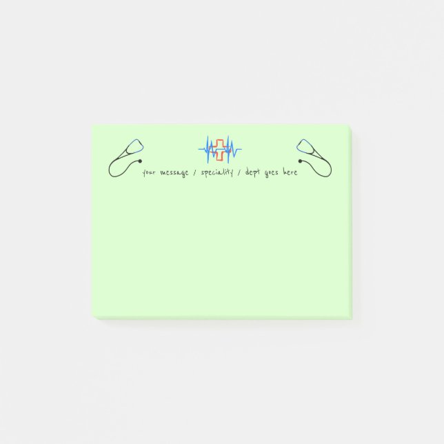 Medicinsk mottagande-/sjuksköterskastationdesign post-it block (Framsida)