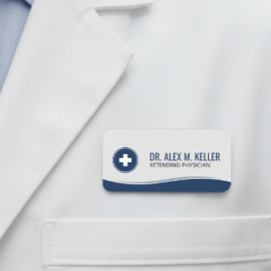 Medicinsk Namnskylt Marinblå Klinisk Våg-ID Namnbricka