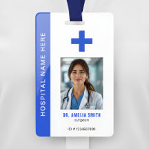 Medicinsk officer foto namn QR-kod ID
