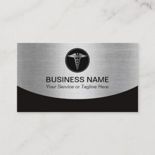 Medicinsk Professionell Black & Silver Visitkort