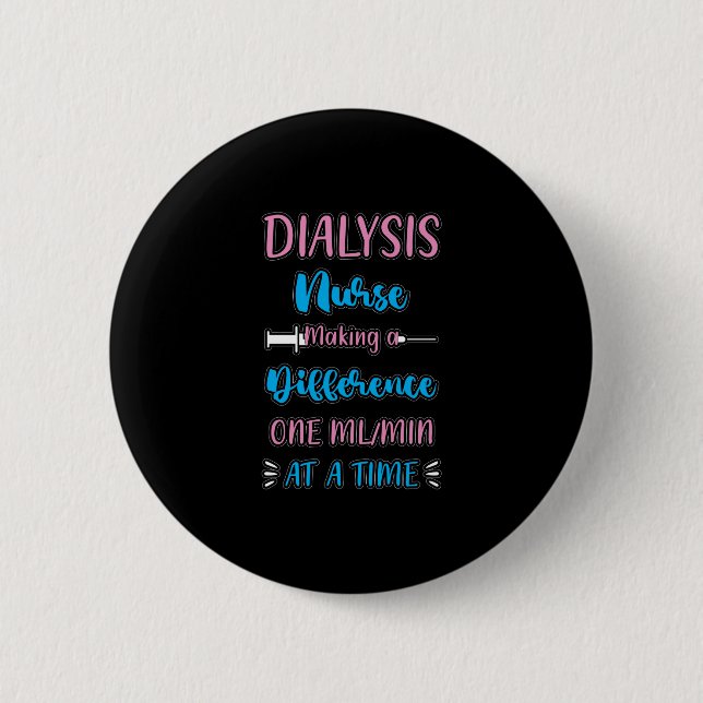 Medicinsk Pun Nephrology RN Funny Dialysis Nurse Knapp (Framsida)