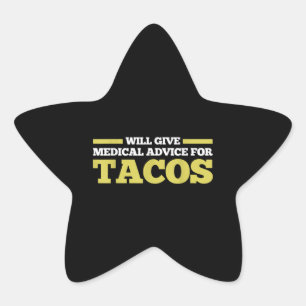 Medicinsk rådgivning Taco Nurse Doktor Funny Vint Stjärnformat Klistermärke