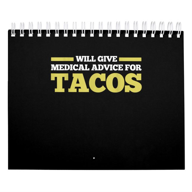 Medicinsk rådgivning Taco Nurse Doktor Funny Vinta Kalender (Omslag)