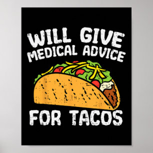 Medicinsk rådgivning till Tacos, mexikanska Cinco Poster