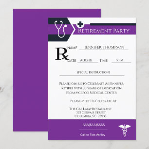 Medicinsk recept Pad Pension Party Inbjudningar