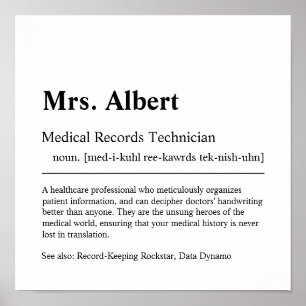 Medicinsk Records Technician Personlig Gift Poste Poster