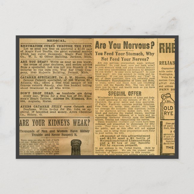 Medicinsk reklam 1907 vykort (Framsida)