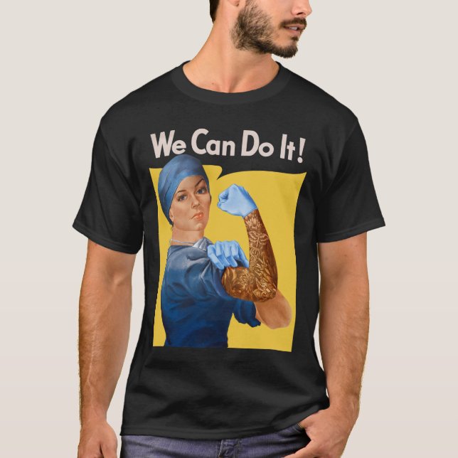 Medicinsk Rosie Nurse Doktor Medicine Feminist T Shirt (Framsida)