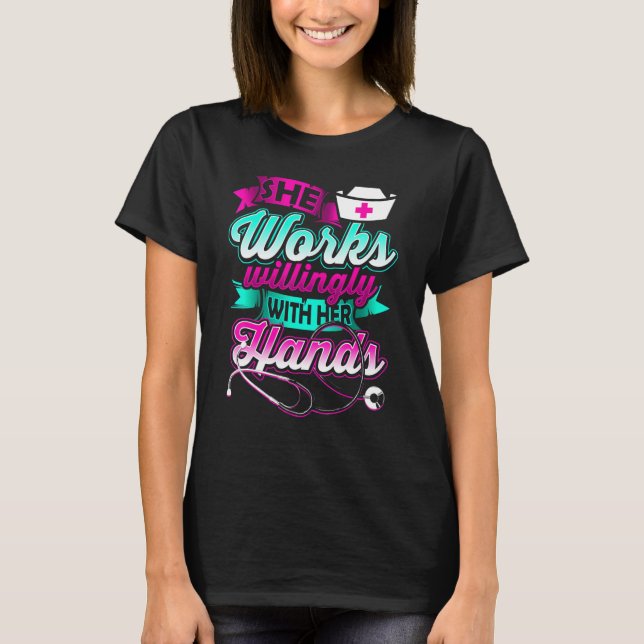 Medicinsk sjuksköterska Vårdgivare Cute Söt T Shirt (Framsida)